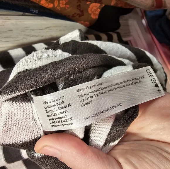 Eileen Fisher Organic Linen Dolman Sleeve Boxy Cozy Prarie CabinCore Top - Picture 10 of 16